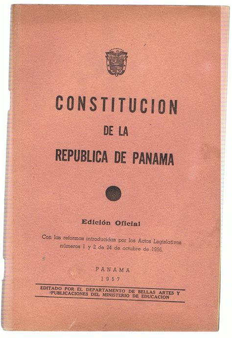 ConstituciÓn De La RepÚblica De PanamÁ Edición Oficial Con Las