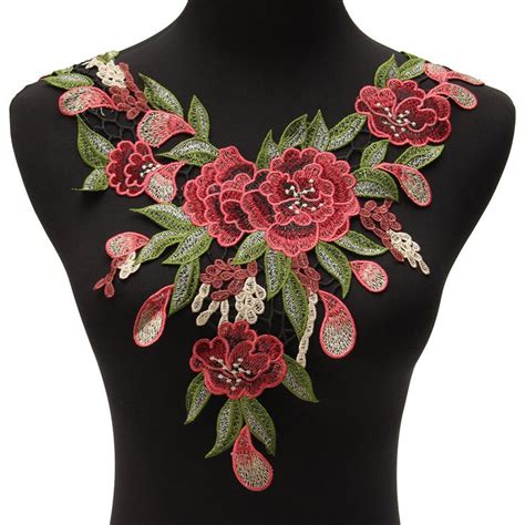 Lace Embroidered Polyester Flower Neckline Collar Trim Clothes Sewing Applique Ebay Us 2 97