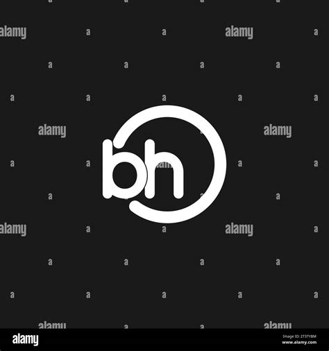 Initials Bh Logo Monogram With Simple Circles Lines Vector Graphic