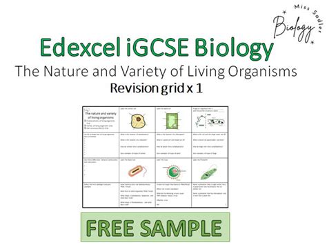 Edexcel Igcse Biology Nature And Variety Of Living Organisms Revision