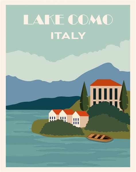 Italy Lake Como Travel Poster Free Stock Photo Public Domain Pictures