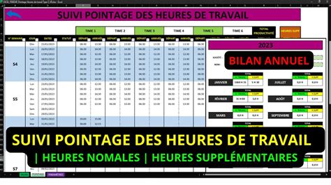 Pointage des heures de travail et heures supplémentaires Feuille de