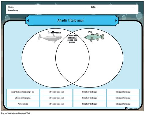 Comparar Y Contrastar Hoja De Trabajo Imprimible Sobre Ballenas Y Peces