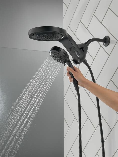 Hydrorain® H2okinetic® 5 Setting Two In One Shower Head In Matte Black