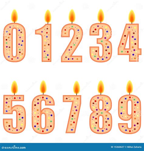 Numbered Birthday Candles Stock Vector Illustration Of Colored 15360627