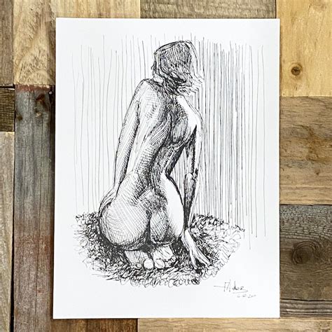 Sitting Nude 6820 Original Ink Drawing The Art Of Jay Alders