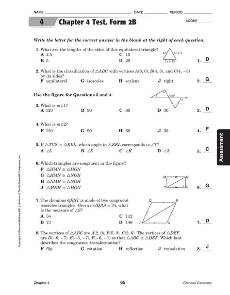 Additional Practice Answer Key Geometry