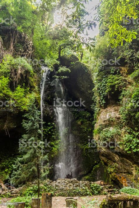 Various Views Of The Jibhi Waterfall Stock Photo - Download Image Now ...