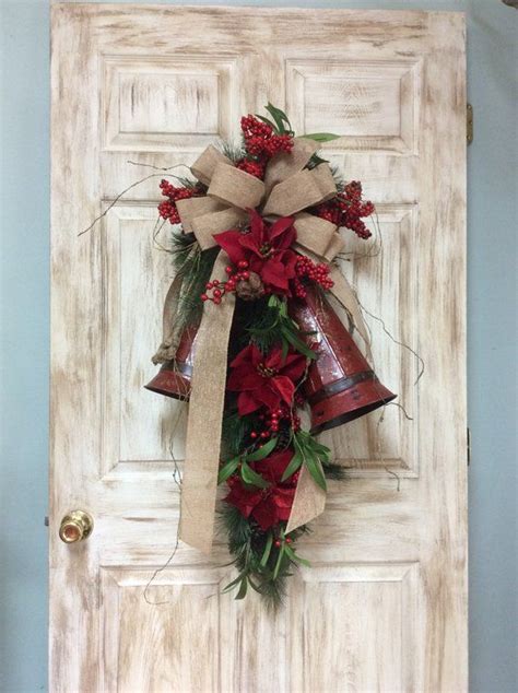 Christmas Door Swag Red Bell Door Swag Farmhouse Christmas Etsy