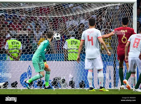 Cristiano Ronaldo of Portugal scores his third goal with a free kick ...