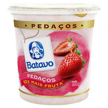 Iogurte Batavo Pedaços de Frutas de Morango 450g é aqui no Extrabom