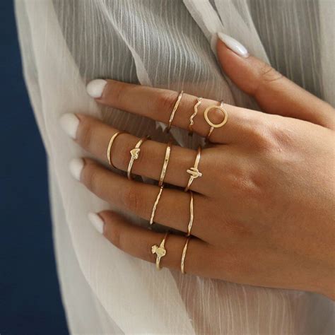 Women Silver Gold Plated Boho Stack Plain Knuckle Rings Midi Finger