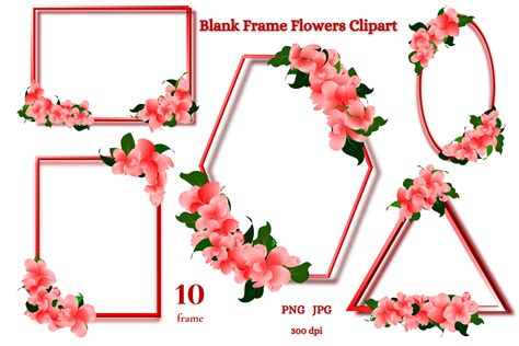 Pink Floral Frame Clipart Graphic by Justnaturephoto_shop · Creative ...