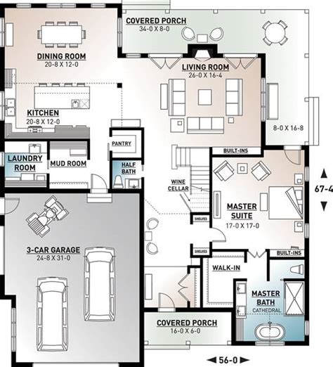 Topmost 4 Bedroom Farmhouse Ranch House Floor Plans Comfortable – New ...