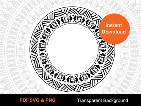 Fijian Kesakesa Masi Circle Tapa Tribal Frame Vector Cm X Cm