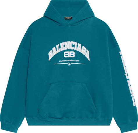 Balenciaga Teal 'Maison Balenciaga' Hoodie | INC STYLE