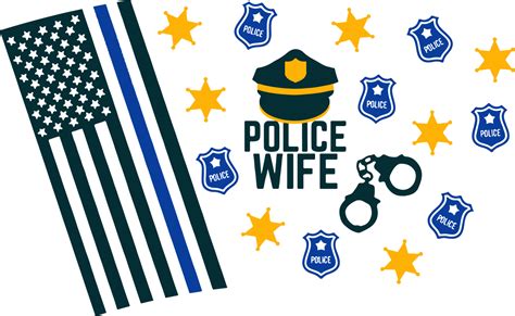 Police Wife No Hole 24 Oz Cold Cup Wrap Southern Gem Creations