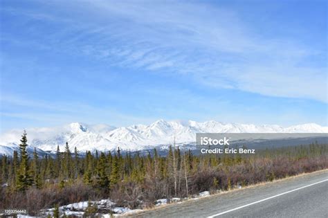 Alaska Highway Road Trip To Alaska In April Stock Photo - Download ...