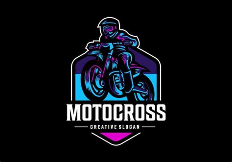 Impresionante Plantilla De Diseño De Logotipo De Motocross Vector Premium