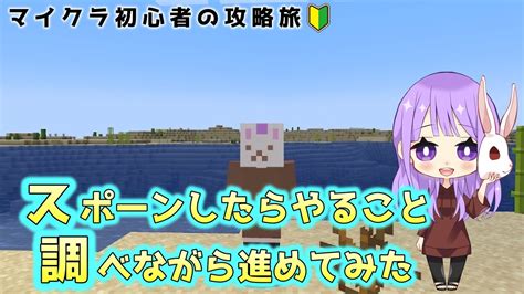 【マイクラ初心者の攻略旅 1】スポーンしたらやることを調べながら進めてみた【minecraft Java版 ピースフル】 Youtube