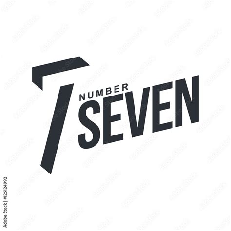 Black and white number seven diagonal logo template, vector ...