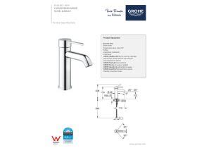 Grohe Essence New Basin Mixer Curved Chrome Star From Reece