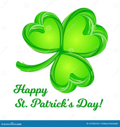 Lucky Clover Logo St Patricks Day Shamrock Vector Illustration Stock