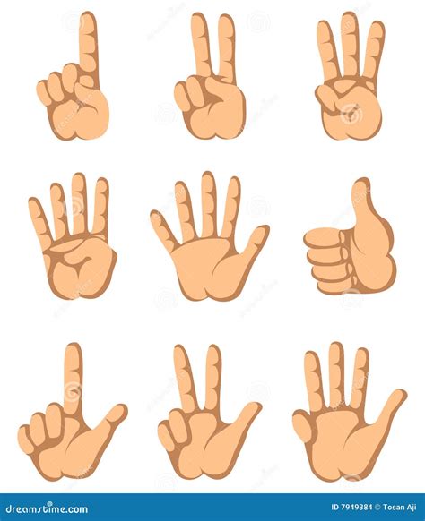 Finger hand one to nine stock vector. Illustration of symbol - 7949384