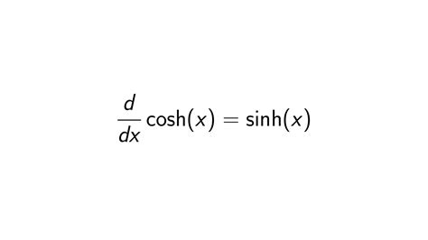 What is the Derivative of Hyperbolic Cosine? - [Full Solution]