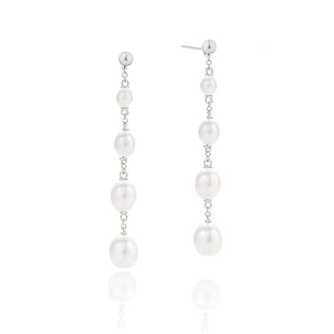 Four Pearl Drop Earrings Classy Women Collection