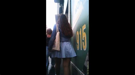 Candid Big Ass Walking On The Street Miniskirt