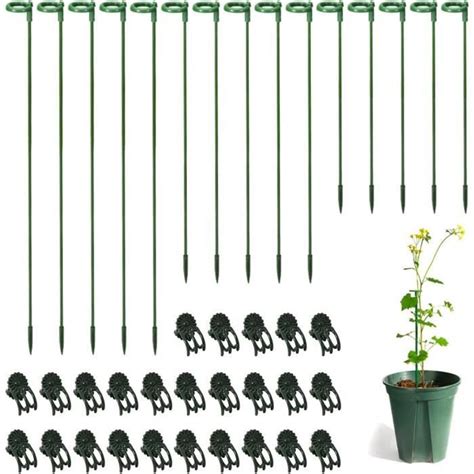 30Pcs Tuteurs Pour Plantes Et 30Pcs Clips Pour Attacher Les Plantes