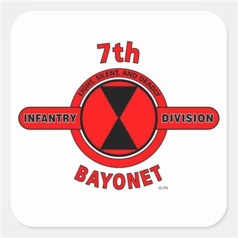 7TH INFANTRY DIVISION "BAYONET DIVISION" SQUARE STICKER | Zazzle.com