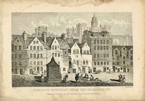 Heriots Hospital From The Grassmarket 1841 • Antiche Curiosità