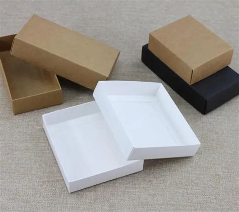 Boîte En Papier Kraft Noir Blanc Emballage Cadeau En Carton Avec