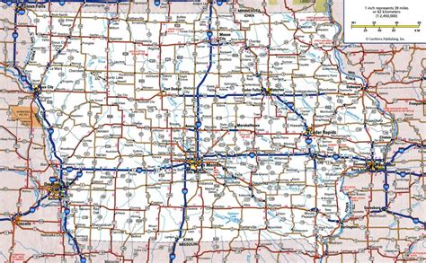 State Of Iowa Map Large Detailed Roads And Highways With Cities ...