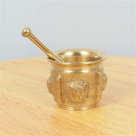 Brass Mortar Pestle Etsy