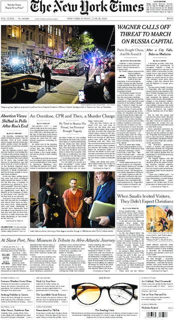 The New York Times In Print For Sunday June 25 2023 The New York Times