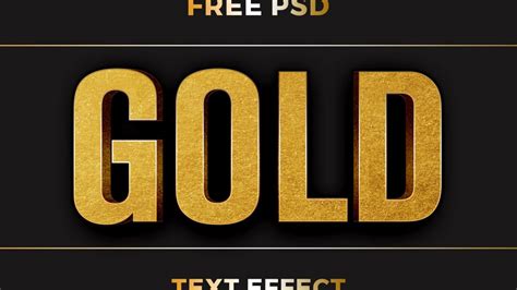 Free 3d Gold Text Effect Psd Psfiles