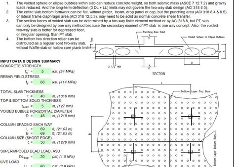 Voided Two Way Slab Design Based On Aci 318 14 Spreadsheet