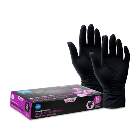 Buy Med Pride Black Nitrile Exam Gloves Mil Thick Disposable Latex