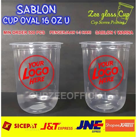 Jual Cup Sablon Oz Oval Gr Minimal Order Pcs Gelas Cup Custom