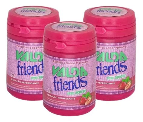 Kit 3 Pastilha Valda Friends Sabor Morango Pote 50g MercadoLivre