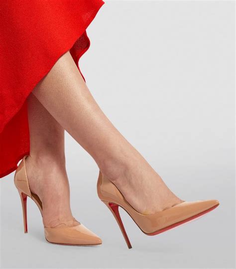 Womens Christian Louboutin Nude Iriza Patent Pumps 100 Harrods UK