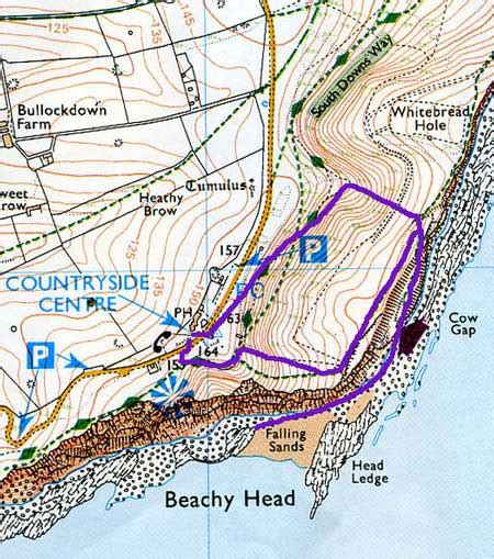 Beachy Head England Map