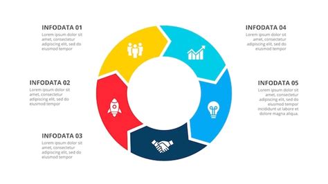 Plantilla infográfica de flechas de ciclo para presentación con 5