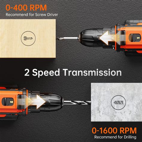 Drill Set Oubel 20v Max Cordless Drill With Lithium Ion Battery 2 0ah