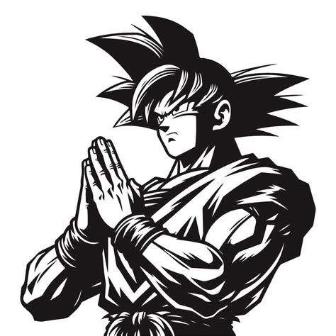 Free Dragon Ball Son Goku Svg Black And White Svg Vector File For Laser