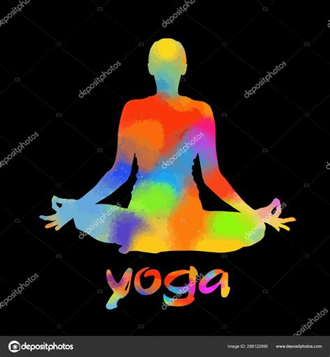 Yoga Lotus Position Silhouette Vector Illustration Stock Vector By