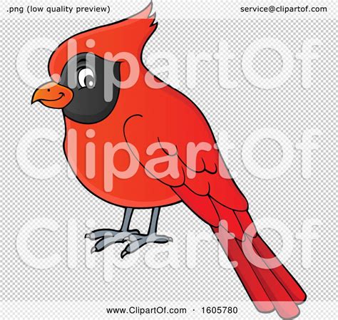 Clipart Of A Red Cardinal Bird Royalty Free Vector Illustration By